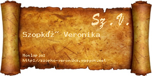 Szopkó Veronika névjegykártya